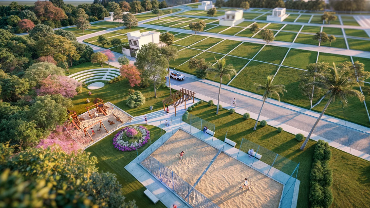 Projeto da praça e das quadras do Jardim Moaz